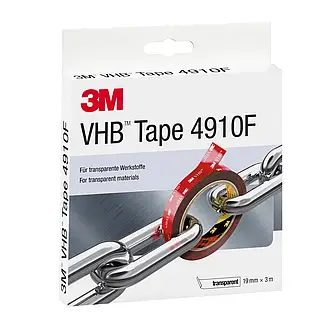 3M VHB Klebeband 4910F, Transparent, 19 mm x 3 m, 1.0 mm, Kurzrolle