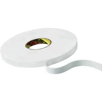 3M Doppelseitiges PE-Schaumstoff-Klebeband 9508W, Weiß, 19 mm x 66 m, 0.8 mm
